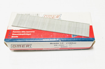 Гвозди OMER Brads 25 мм- 1". Brads 12 /18GA ( 5тыс.шт) 